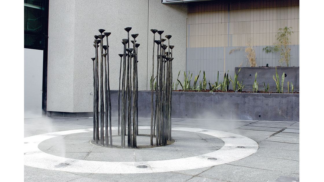 Witnessing to Silence (detail), 2005, bronze, granite, dimensions variable, installation view, Brisbane Magistrates Court