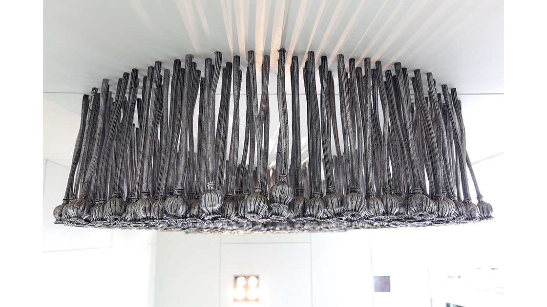 Black Opium (detail), 2006, cast aluminium, dimensions variable, installation view, State Library of Queensland