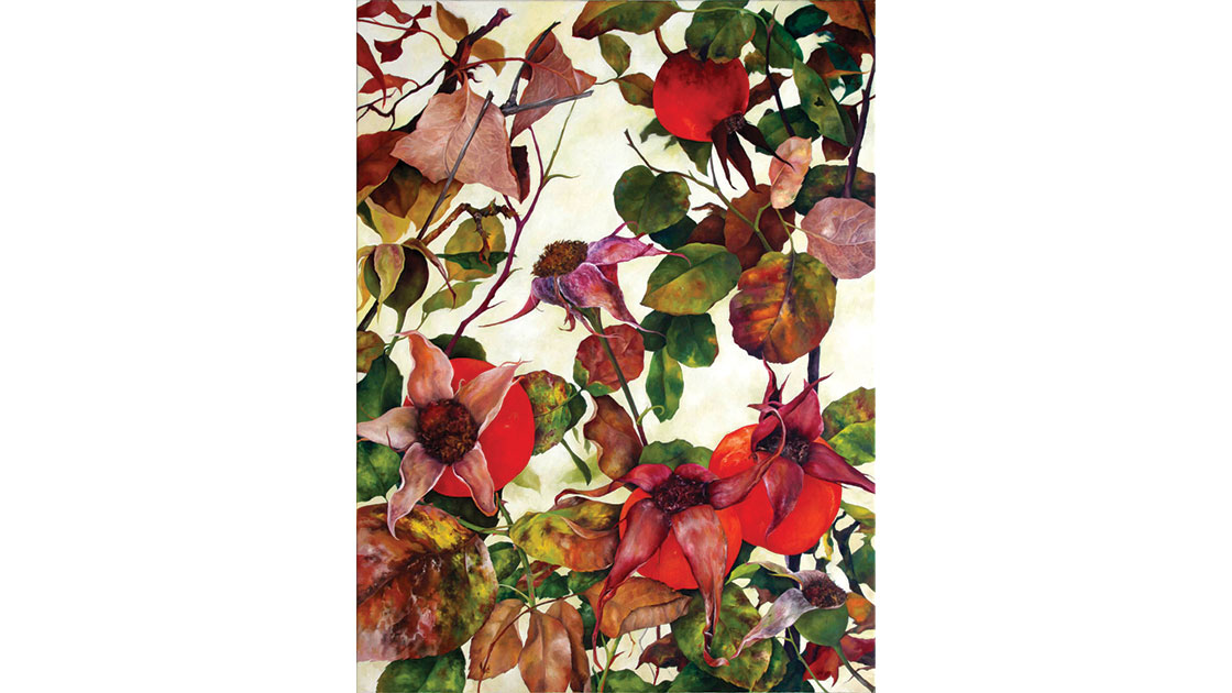 Rosehips, 2020, oil on linen, 122 x 92 cm, courtesy Despard Gallery