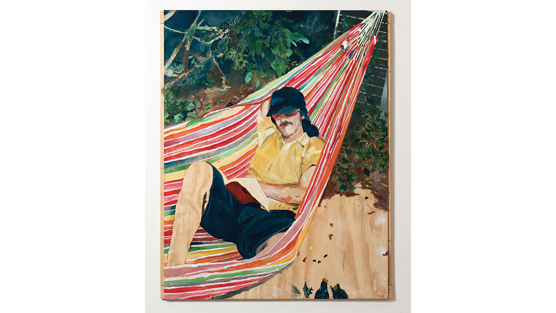 Joseph Christie Evans, MFA Painting, "Chill: Very Relaxed or Easy-going (Informal) (Alex)," oil on panel